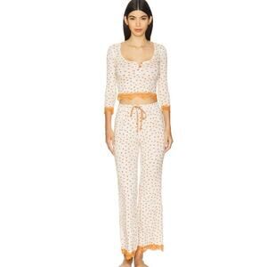 Free People Intimately XS Pajamas Stolen Dance Sleep Set Cream NEW NWT